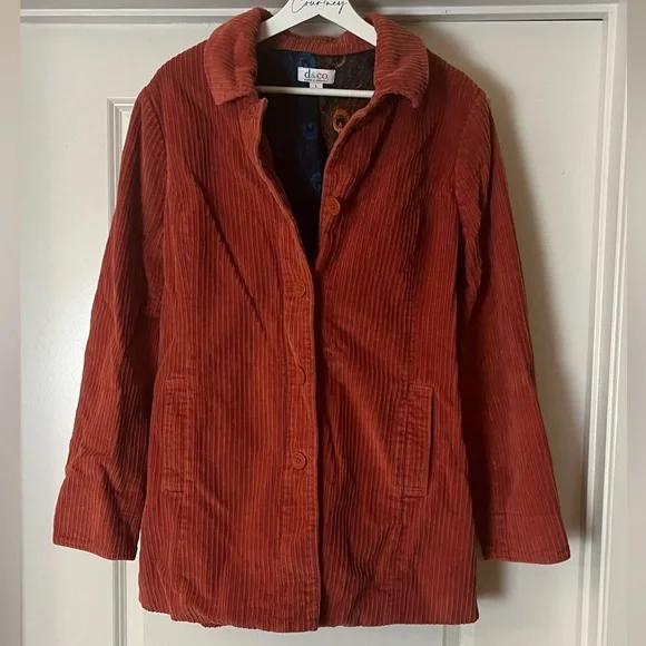 Denim & Co Burnt Orange Corduroy Jacket - Picture 1 of 3